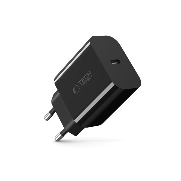 Tech-Protect NC20W USB-C 1-Port PD20W Wall Charger - Black