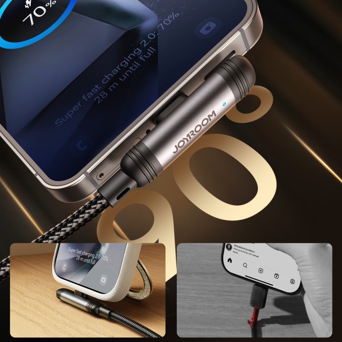 Joyroom S-A56 EnjoyX Series 90° USB-C - USB-C cable 60W 1.2m - black