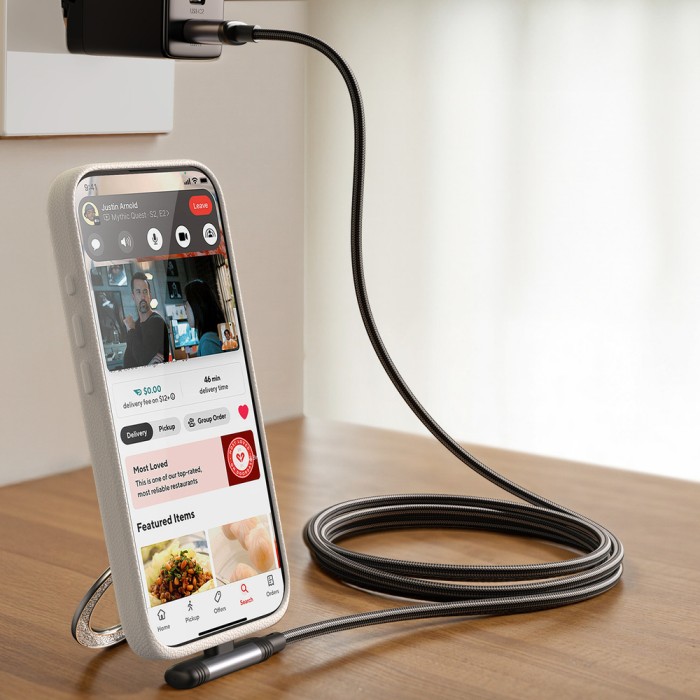 Joyroom S-A56 EnjoyX Series 90° USB-C - USB-C cable 60W 1.2m - black