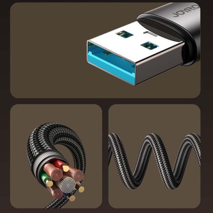 Joyroom S-A56 EnjoyX Series 90° USB-A - Lightning 3A cable 1.2m - black