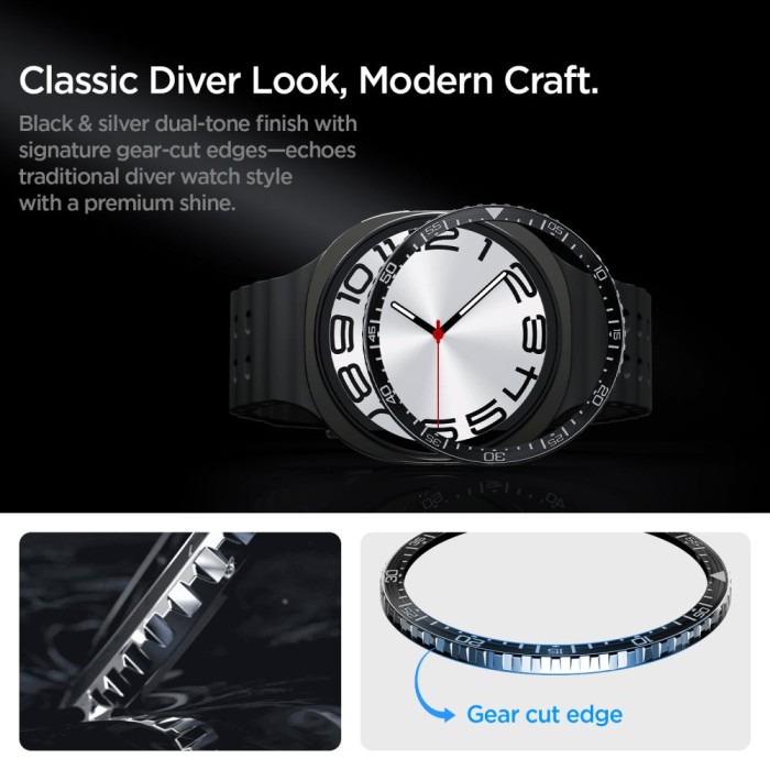 Spigen Bezel Tune Diver Cover for Samsung Galaxy Watch 8 44mm - Black