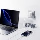 Joyroom JR-TCL06 67W GaN Wall Charger with Built-in Retractable USB-C Cable - White