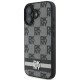 DKNY Checkered Pattern &amp;amp; Printed Stripes iPhone 16 Case - Black