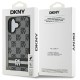 DKNY Checkered Pattern &amp;amp; Printed Stripes iPhone 16 Case - Black