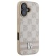 DKNY Checkered Pattern &amp;amp; Printed Stripes iPhone 16 Case - Pink