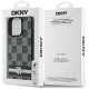 DKNY Checkered Pattern &amp;amp; Printed Stripes Case for iPhone 16 Pro Max - Black