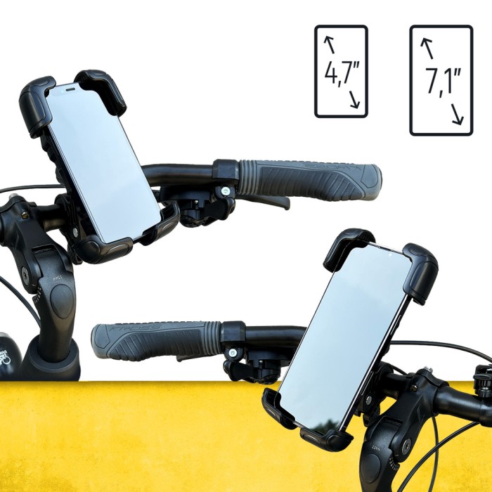 Wozinsky strong phone holder for bicycle, motorcycle, scooter handlebars, black (WBHBK6)