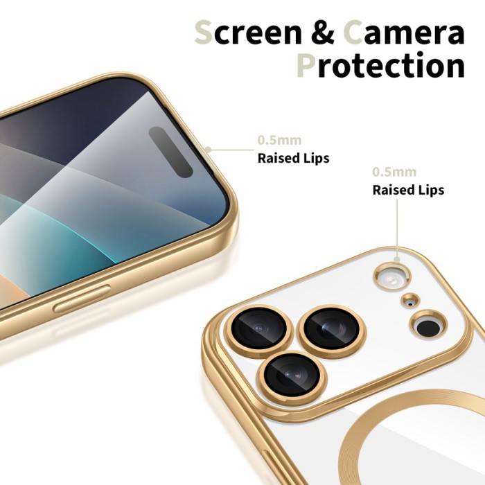 Tech-Protect MagFlex MagSafe Case for iPhone 17 Pro - Transparent Gold