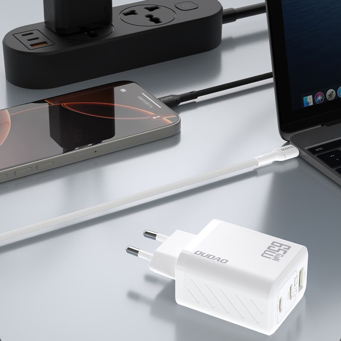 Dudao A29C 65W GaN Wall Charger + USB-C Cable - White