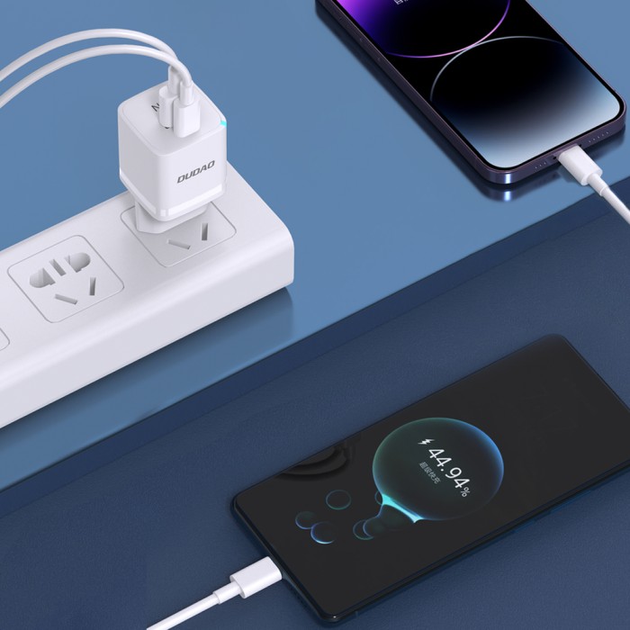 Wall charger GaN 33W PPS USB C/USB Dudao A13Pro - white