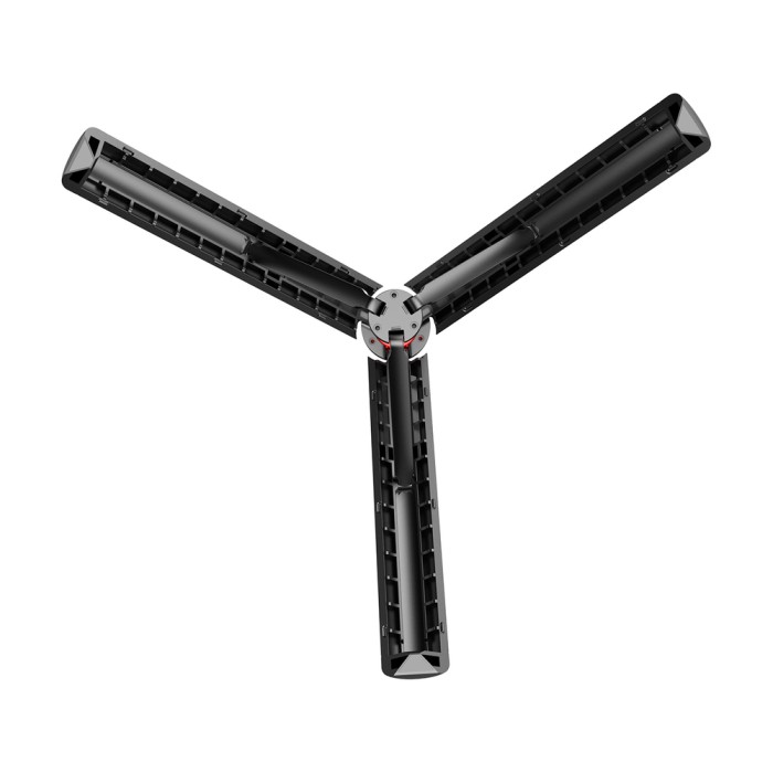 Selfie stick WC13YDS telescopic tripod 1.3m with double lamp and phone holder - black
