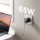 Joyroom JR-TCL02 65W USB-A USB-C GaN charger with built-in USB-C cable - black