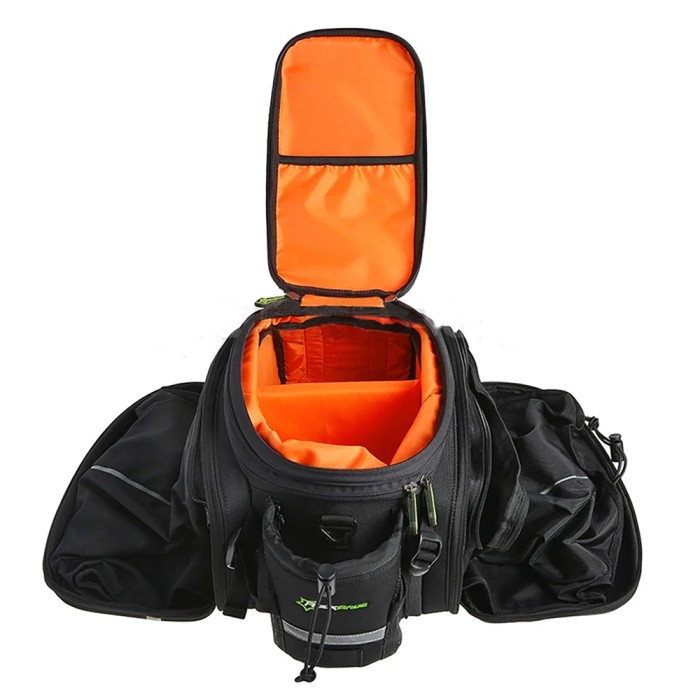 Rockbros A6-03BK bicycle bag for trunk 35 l with fold-out pockets - black