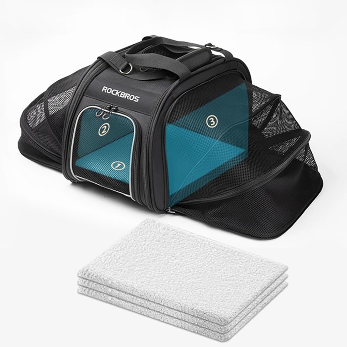 Rockbros 30140028001 transport bicycle bag for cats and dogs - black