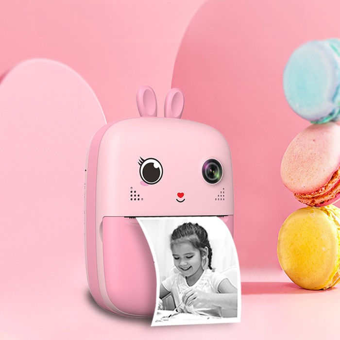 Mini Thermal Printer for Kids with Camera and Camcorder - Pink