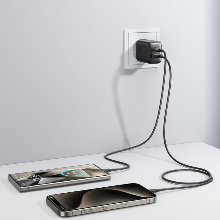 Joyroom JR-TCF13 network charger USB-C / USB-A 25W SFC / PPS / PD - black