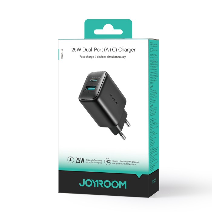Joyroom JR-TCF13 network charger USB-C / USB-A 25W SFC / PPS / PD - black