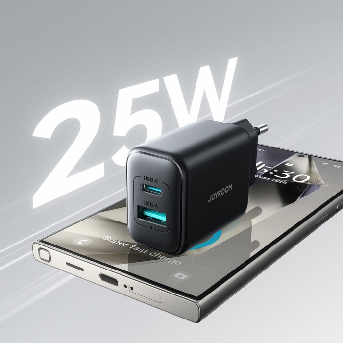 Joyroom JR-TCF13 network charger USB-C / USB-A 25W SFC / PPS / PD - black