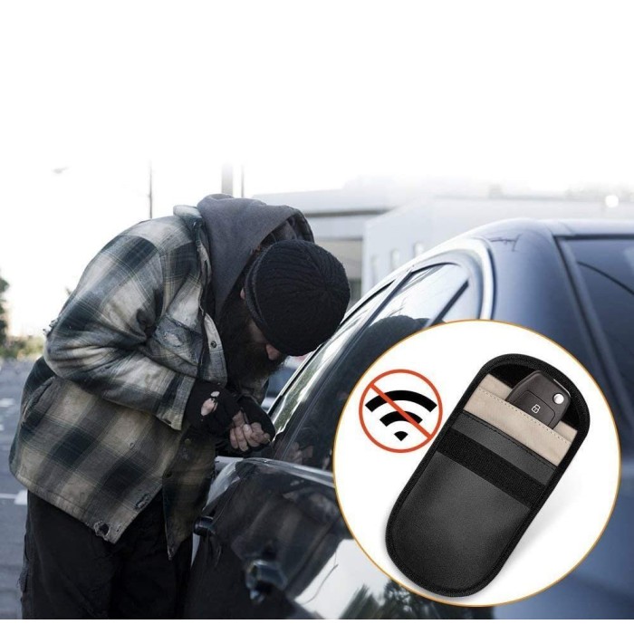 Anti-theft case for car keys blocking radio waves Keyless Faraday Box cover Faraday cage 14 cm with 10 cm black