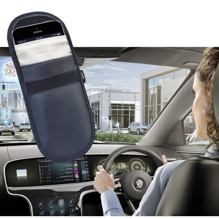 Anti-theft case for car keys blocking radio waves Keyless Faraday Box cover Faraday cage 14 cm with 10 cm black