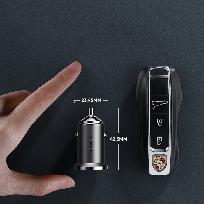 Joyroom Fast Car Charger USB Type C / USB 45W 5A Power Delivery Quick Charge 3.0 AFC SCP Gray (C-A35)