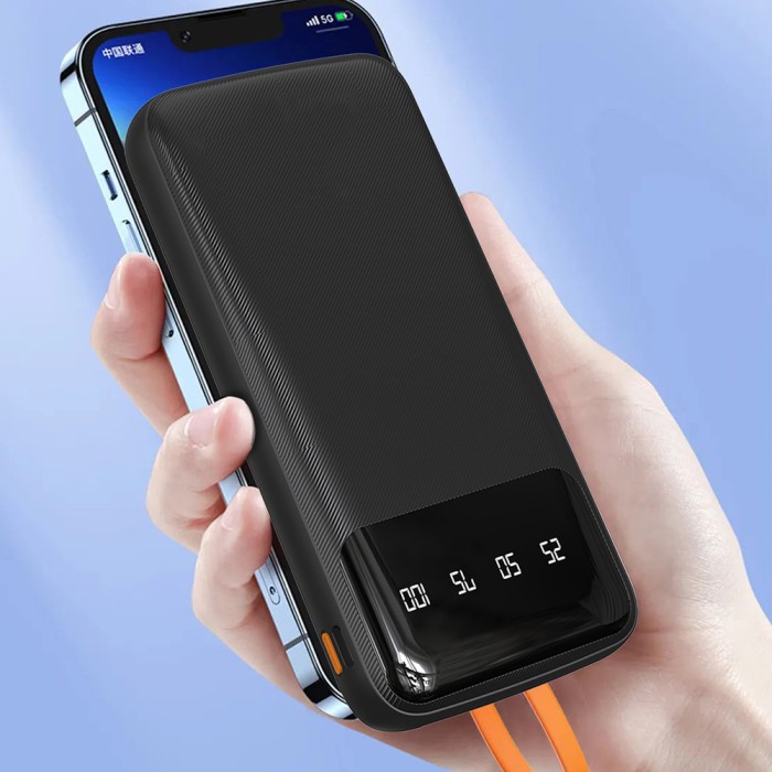 Dudao K6Pro Universal 10000mAh Power Bank with USB Cable, USB Type C, Lightning white (K6Pro-white)