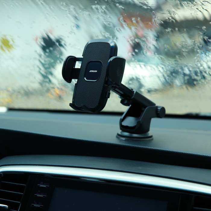 Joyroom car phone holder with telescopic extendable arm for dashboard and windshield black (JR-ZS259)