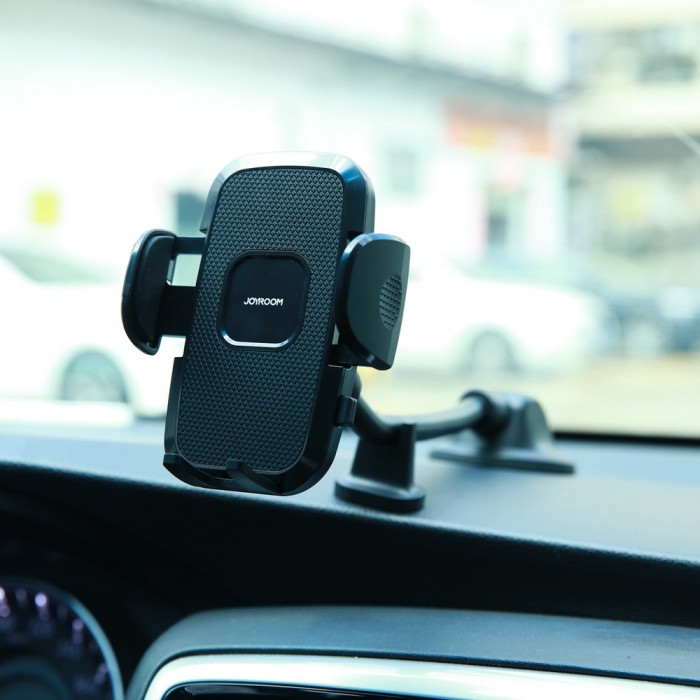 Joyroom car phone holder with flexible arm for dashboard or windshield, black (JR-ZS259)
