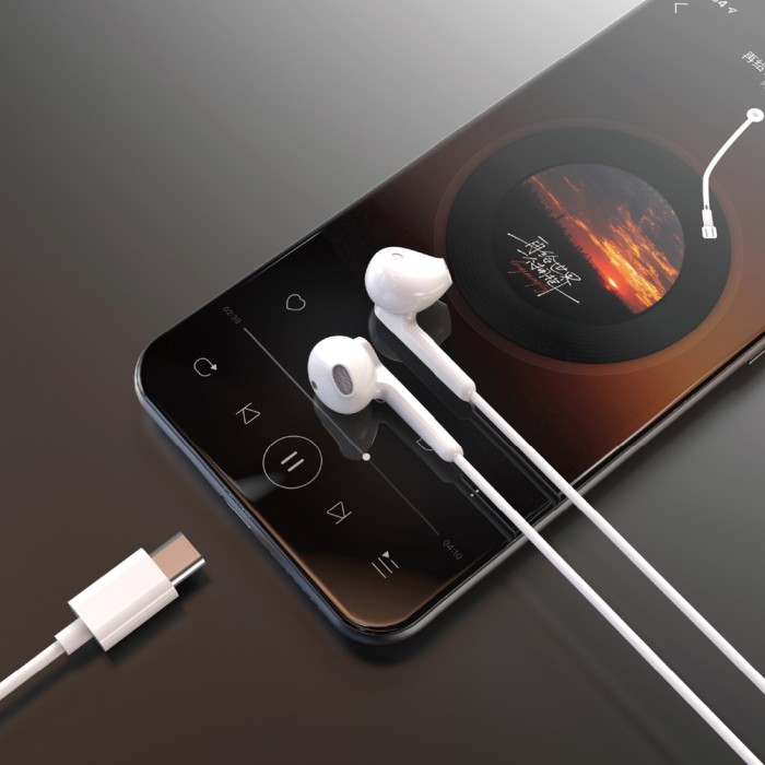 Dudao X3C In-Ear Wired USB-C Headphones 1.2m - White