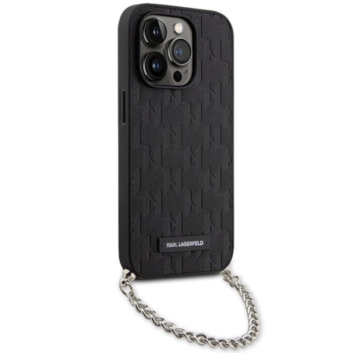 Karl Lagerfeld KLHCP14LSACKLHPK iPhone 14 Pro 6.1" black/black hardcase Saffiano Monogram Chain