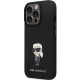 Karl Lagerfeld KLHCP14LSMHKNPK case for iPhone 14 Pro - black Silicone Ikonik Metal Pin