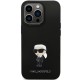 Karl Lagerfeld KLHCP14LSMHKNPK case for iPhone 14 Pro - black Silicone Ikonik Metal Pin