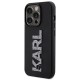 Karl Lagerfeld 3D Rubber Glitter Logo case for iPhone 15 Pro Max - black