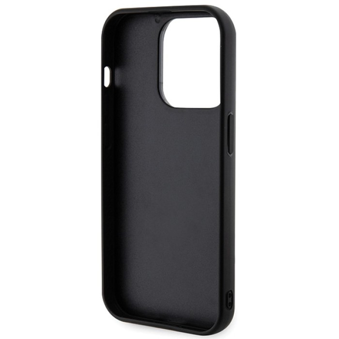 Karl Lagerfeld 3D Rubber Glitter Logo case for iPhone 15 Pro Max - black