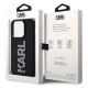 Karl Lagerfeld 3D Rubber Glitter Logo case for iPhone 15 Pro Max - black