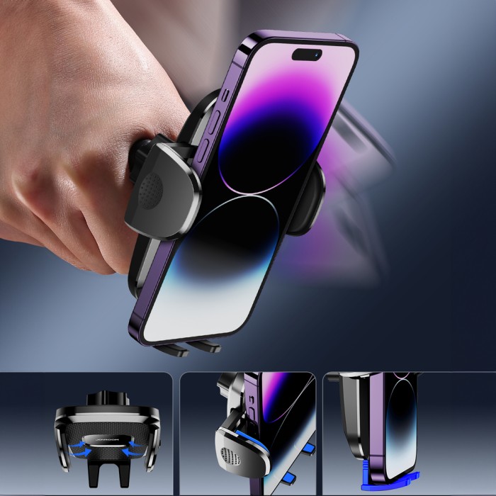 Joyroom JR-ZS259 mechanical car holder universal for phone on cockpit / window - black