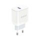 Dudao A20EU USB-A 18W wall charger - white + USB-A - USB-C cable