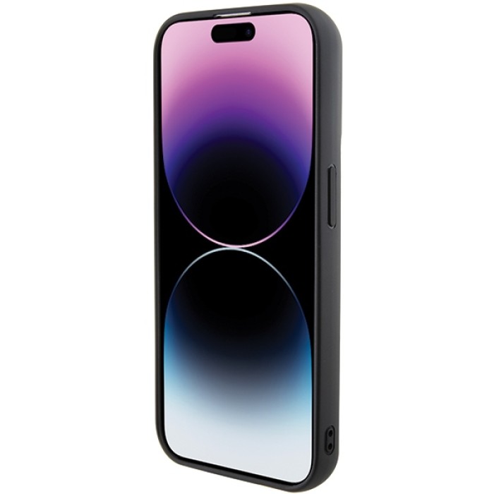 Karl Lagerfeld Gripstand Saffiano Karl&amp;amp;Choupette Pins case for iPhone 15 Pro - black