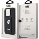 Karl Lagerfeld Gripstand Saffiano Karl&amp;amp;Choupette Pins case for iPhone 15 Pro - black