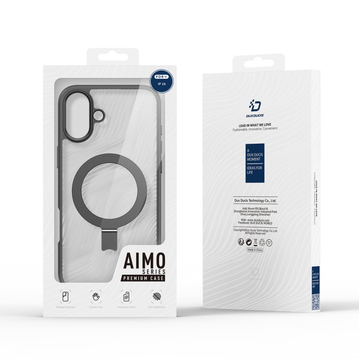Dux Ducis Aimo Mag case with MagSafe and stand for iPhone 16 - black