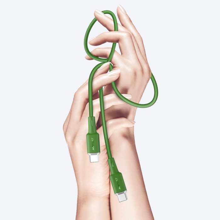 Acefast C2-03-CC USB-C - USB-C PD QC cable 60W 3A 480Mb/s 1.2m - green