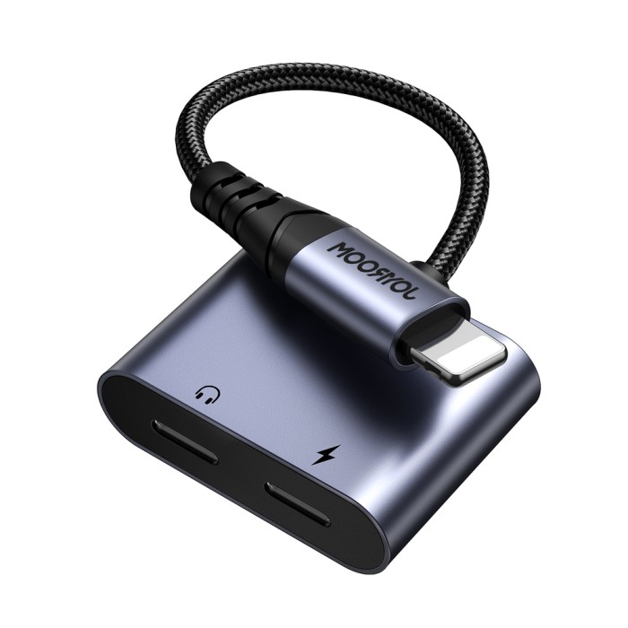 Joyroom SY-L02 Lightning to 2x Lightning DAC adapter 2in1 - black