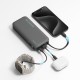 Cuktech CUKP200NGLDG 45W 20000mAh Powerbank with Built-in USB-C Cable - Gray