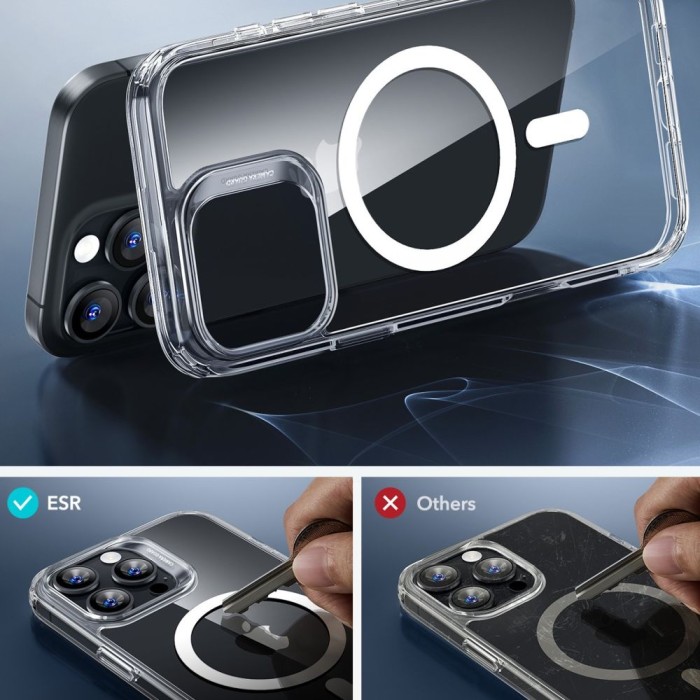 ESR Classic Hybrid Halolock MagSafe Case + Tempered Glass for iPhone 16 Pro Max - Clear