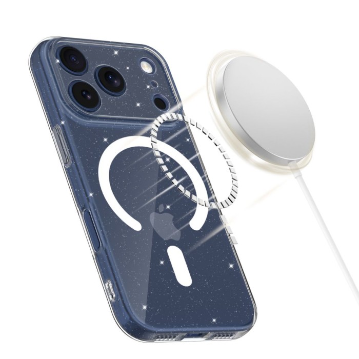Tech-Protect FlexAir MagSafe Case for iPhone 17 Pro - Clear Glitter