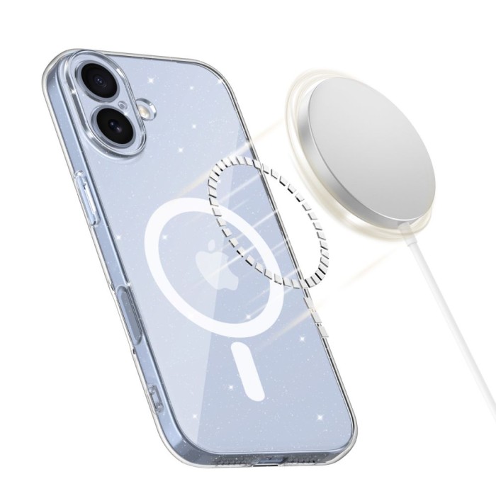 Tech-Protect FlexAir MagSafe Case for iPhone 17 - Clear Glitter