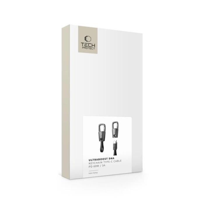 Tech-Protect Ultraboost DNA Cable with Keychain USB-C PD 60W / 3A - Gray