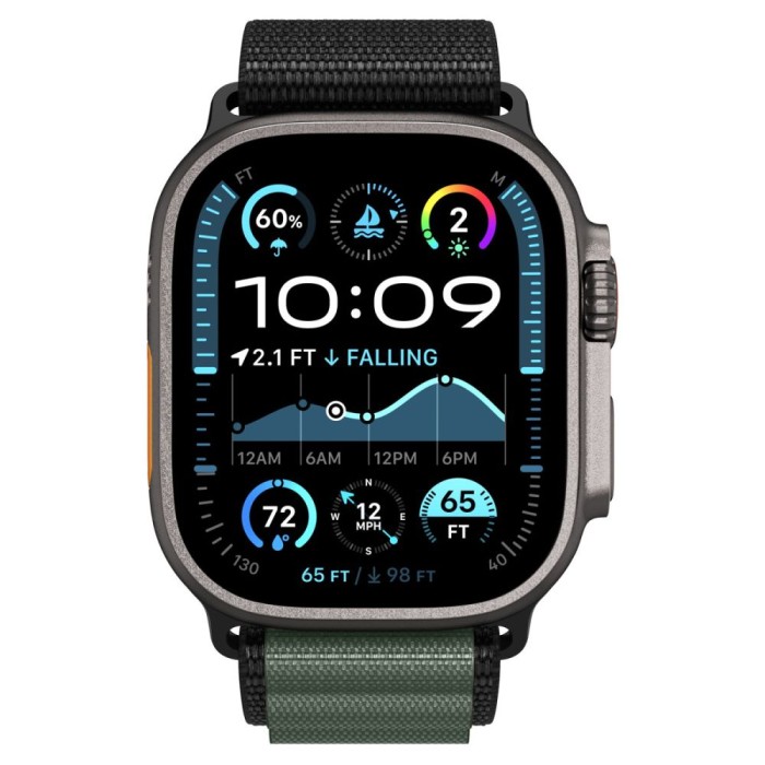 Strap Spigen WBF1 Strap for Apple Watch 44 / 45 / 46 / 49 mm - Black and Green