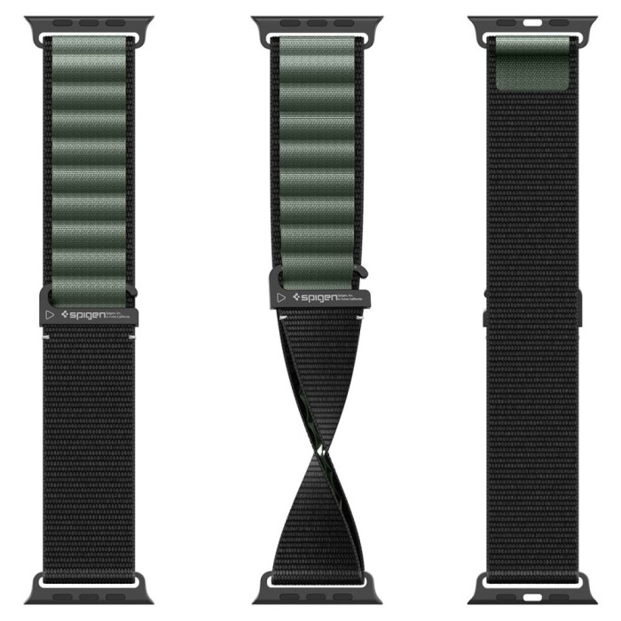 Strap Spigen WBF1 Strap for Apple Watch 44 / 45 / 46 / 49 mm - Black and Green
