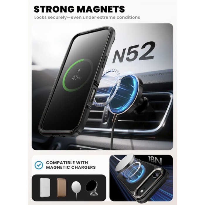Supcase IBLSN Ares Flip Mag MagSafe Case for iPhone Air - Black
